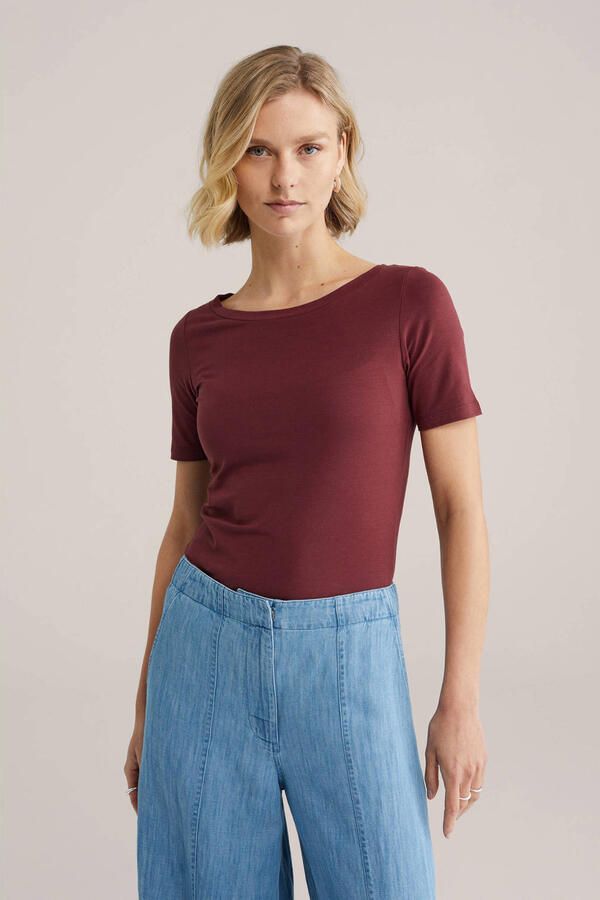 WE Fashion T-shirt donkerrood