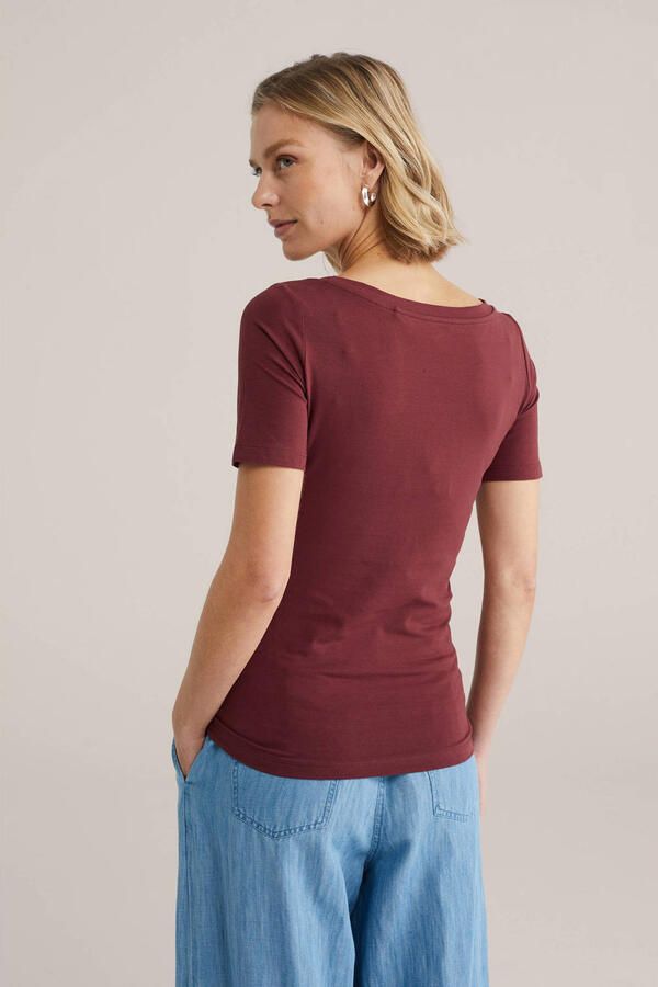 WE Fashion T-shirt donkerrood - Foto 3