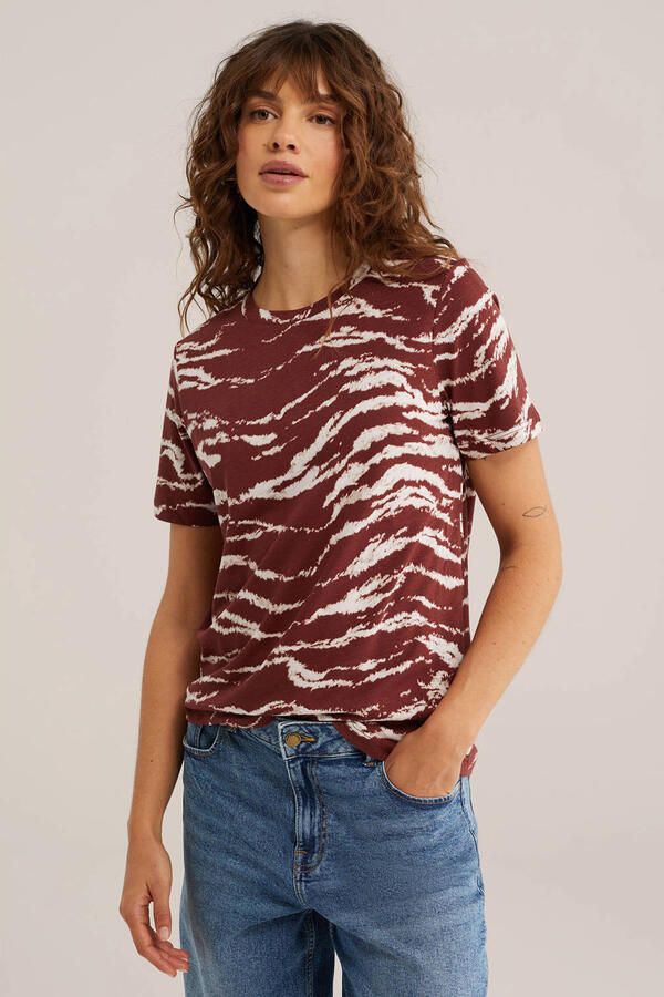 WE Fashion T-shirt donkerrood