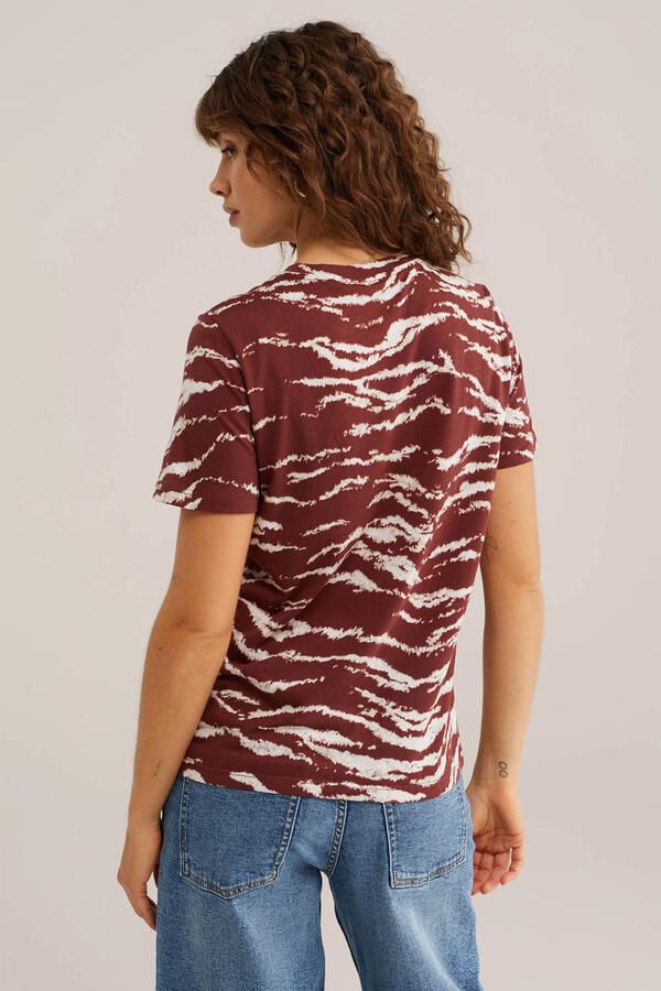 WE Fashion T-shirt donkerrood - Foto 2