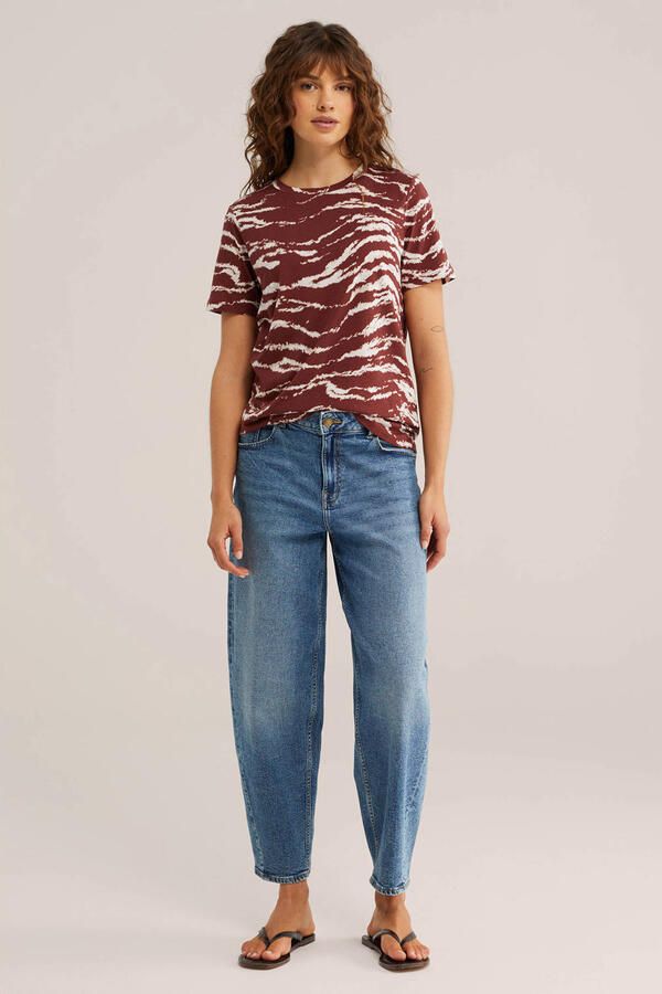 WE Fashion T-shirt donkerrood - Foto 3