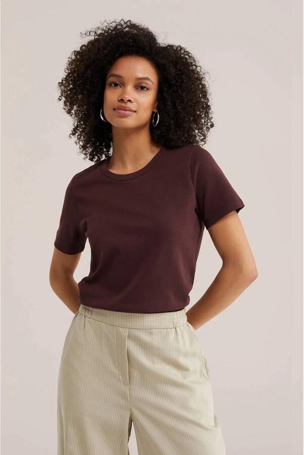 WE Fashion T-shirt donkerrood