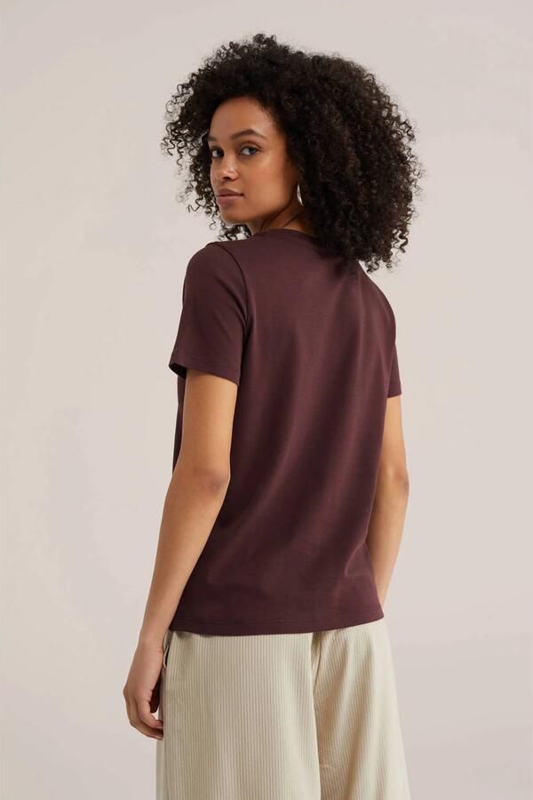 WE Fashion T-shirt donkerrood - Foto 3