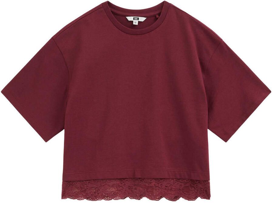 WE Fashion T-shirt donkerrood