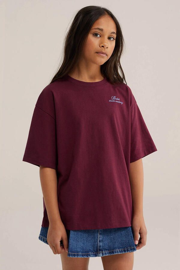 WE Fashion T-shirt donkerrood