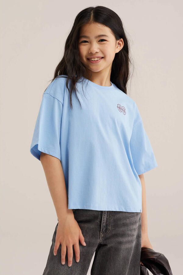 WE Fashion T-shirt met backprint lichtblauw - Foto 3
