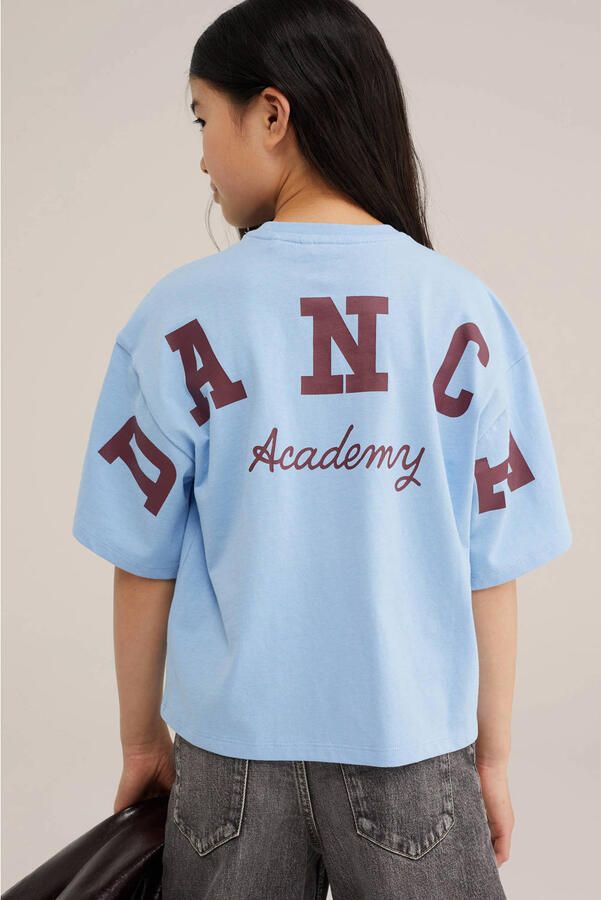 WE Fashion T-shirt met backprint lichtblauw - Foto 2