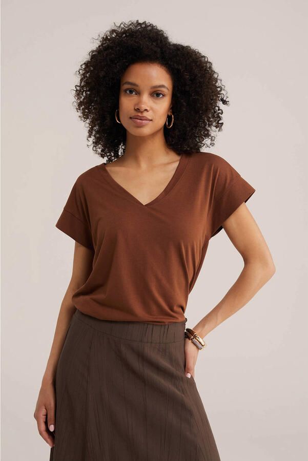 WE Fashion T-shirt lichtbruin