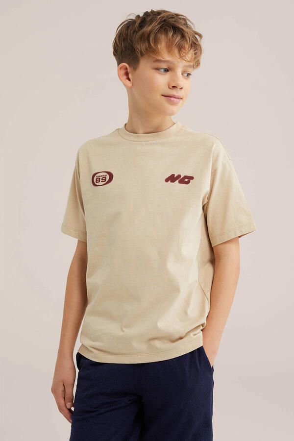 WE Fashion T-shirt met backprint beige