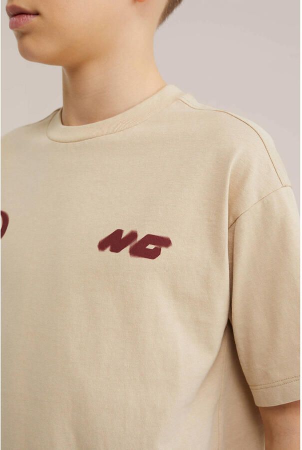 WE Fashion T-shirt met backprint beige - Foto 2