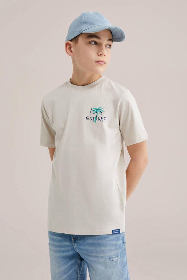 WE Fashion T-shirt met backprint beige