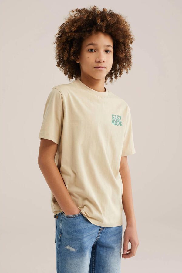 WE Fashion T-shirt met backprint beige