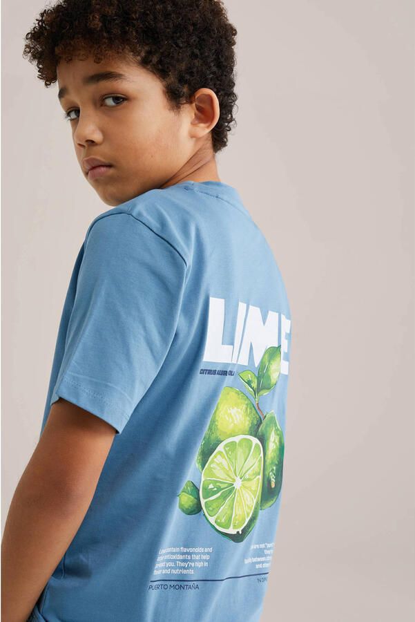 WE Fashion T-shirt met backprint blauw - Foto 2