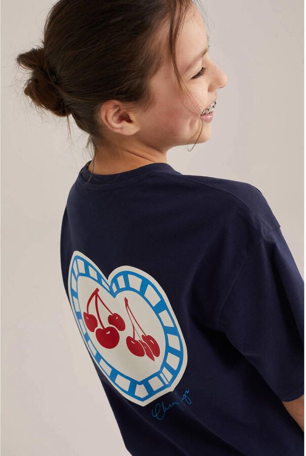 WE Fashion T-shirt met backprint donkerblauw - Foto 2