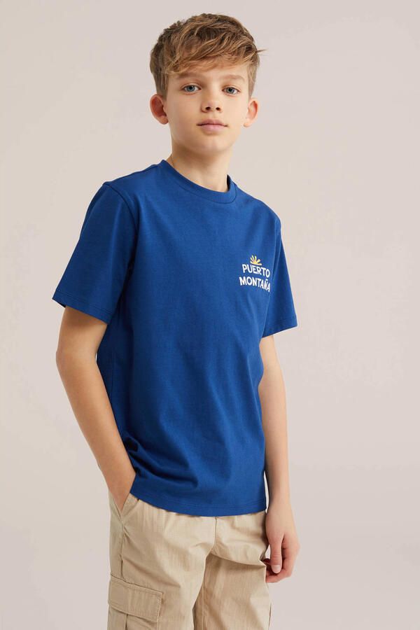 WE Fashion T-shirt met backprint donkerblauw