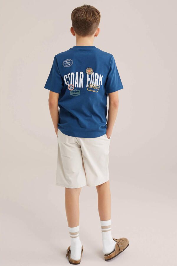 WE Fashion T-shirt met backprint donkerblauw - Foto 2