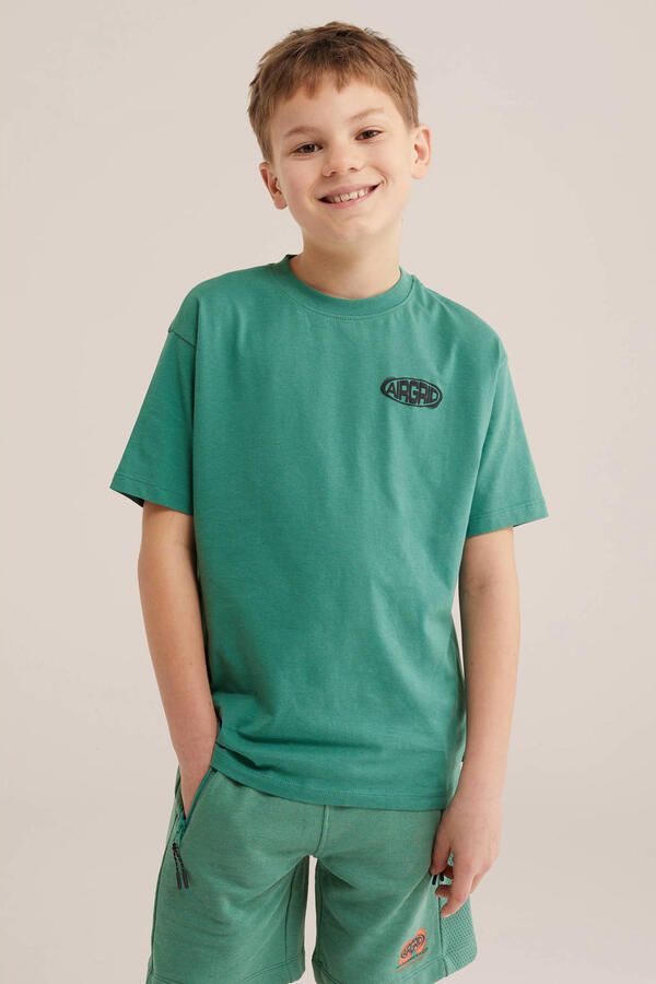 WE Fashion T-shirt met backprint donkergroen