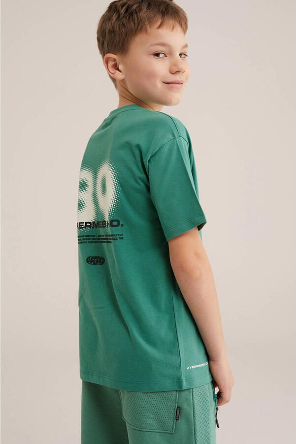 WE Fashion T-shirt met backprint donkergroen - Foto 2