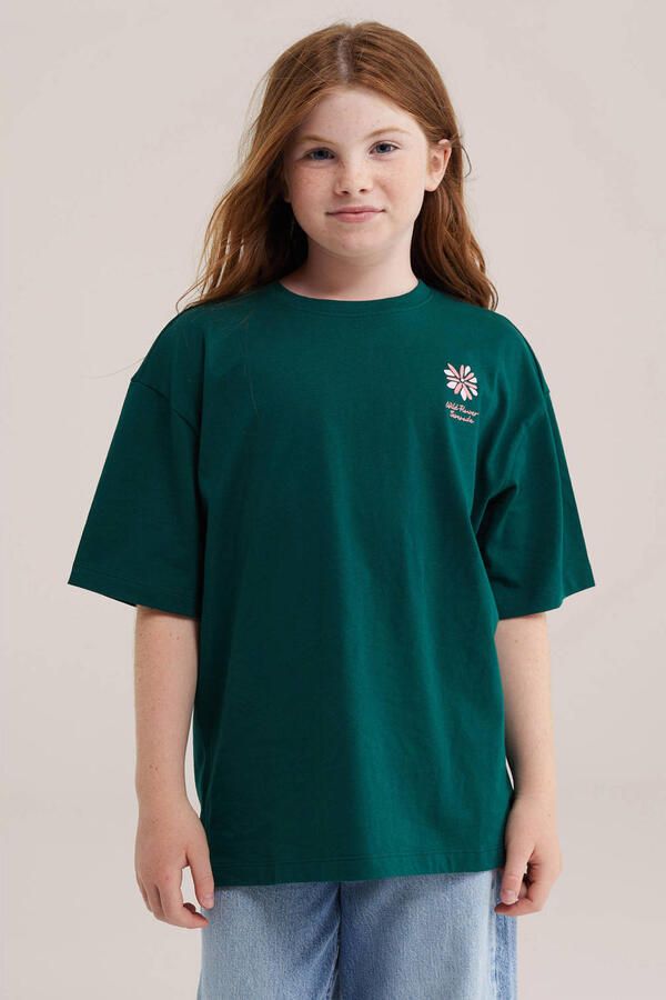 WE Fashion T-shirt met backprint donkergroen