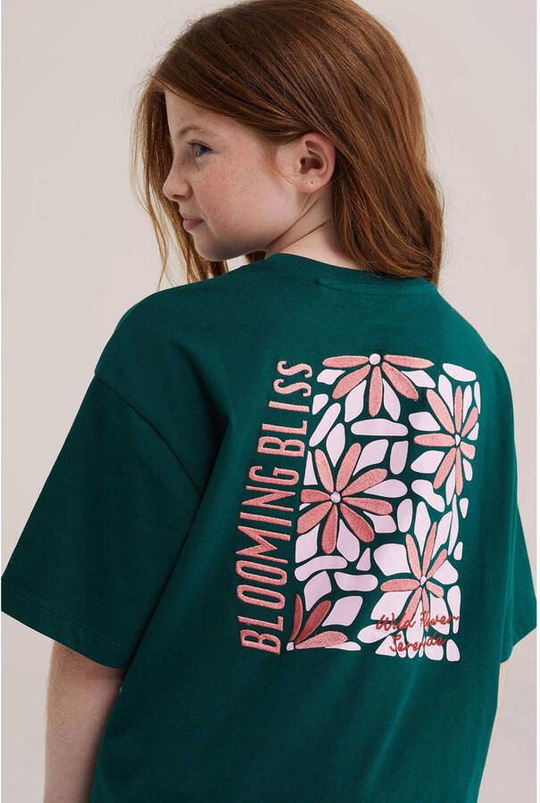 WE Fashion T-shirt met backprint donkergroen - Foto 2