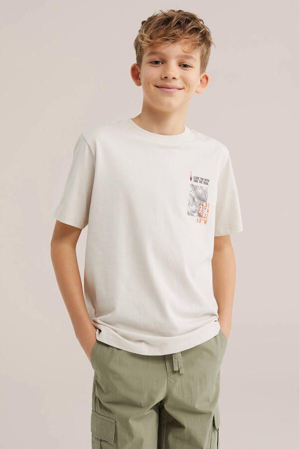 WE Fashion T-shirt met backprint ecru