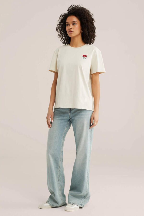 WE Fashion T-shirt met backprint ecru - Foto 2
