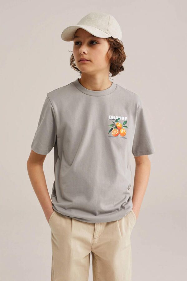 WE Fashion T-shirt met backprint grijs