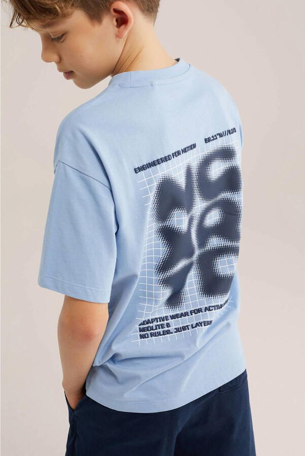 WE Fashion T-shirt met backprint lichtblauw - Foto 2