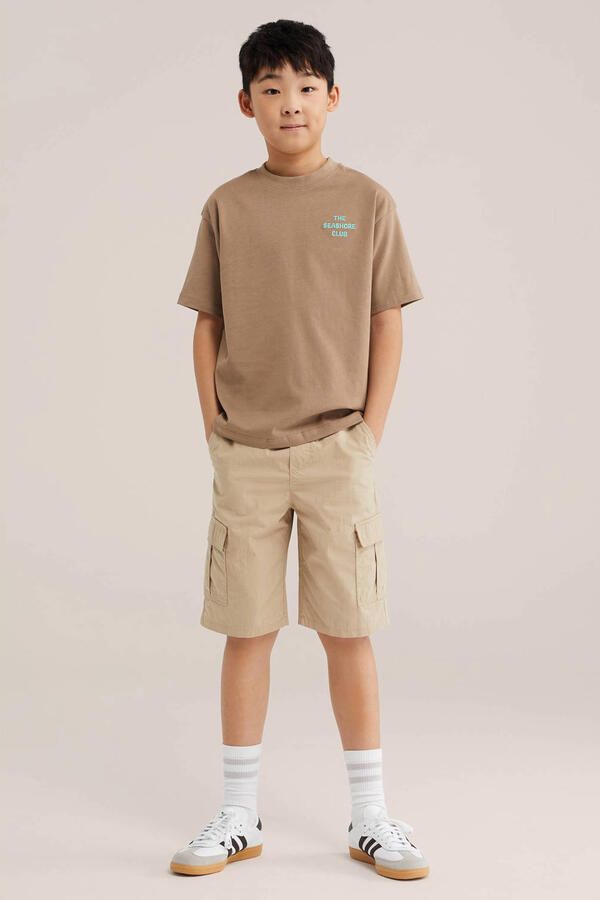 WE Fashion T-shirt met backprint lichtbruin - Foto 3