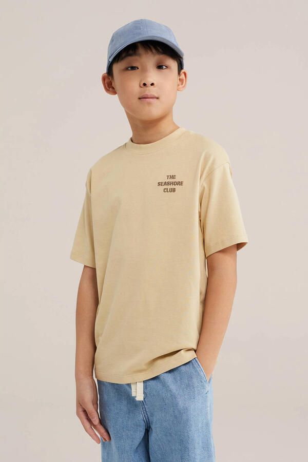 WE Fashion T-shirt met backprint lichtgeel