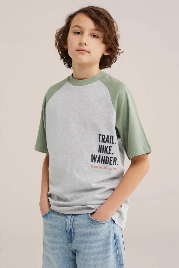 WE Fashion T-shirt met backprint lichtgroen