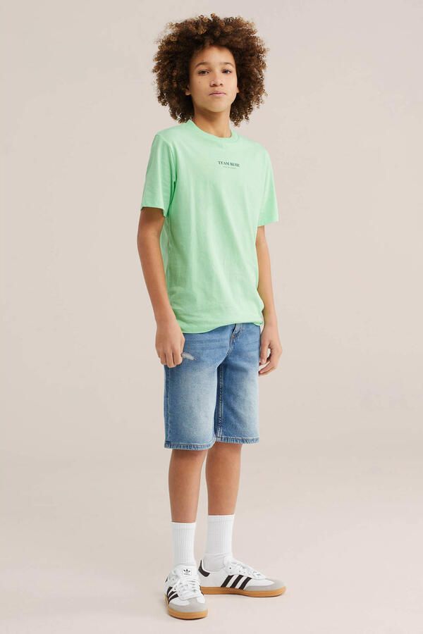 WE Fashion T-shirt met backprint lichtgroen