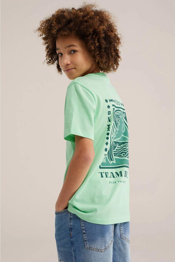 WE Fashion T-shirt met backprint lichtgroen - Foto 2