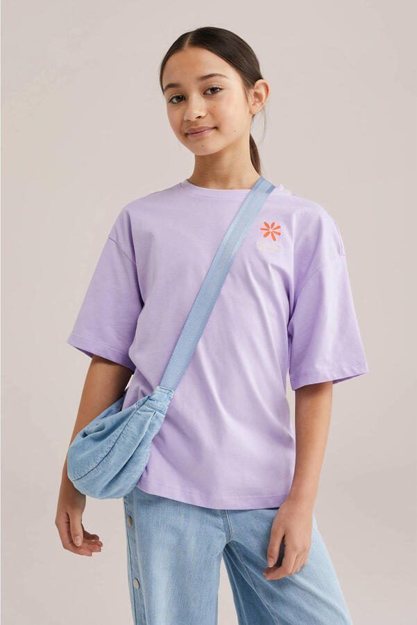 WE Fashion T-shirt met backprint lila
