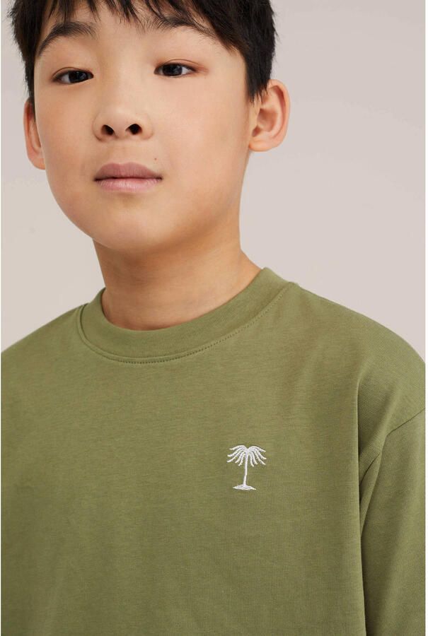 WE Fashion T-shirt met backprint olijfgroen - Foto 2