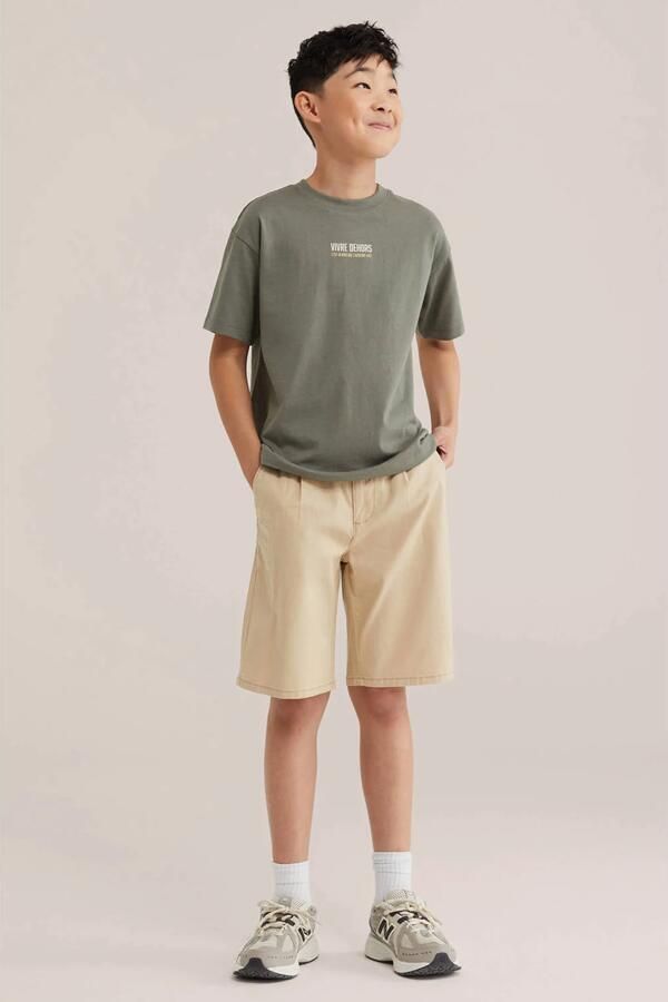 WE Fashion T-shirt met backprint olijfgroen - Foto 3
