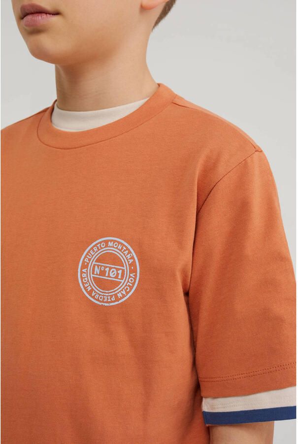 WE Fashion T-shirt met backprint oranje - Foto 2