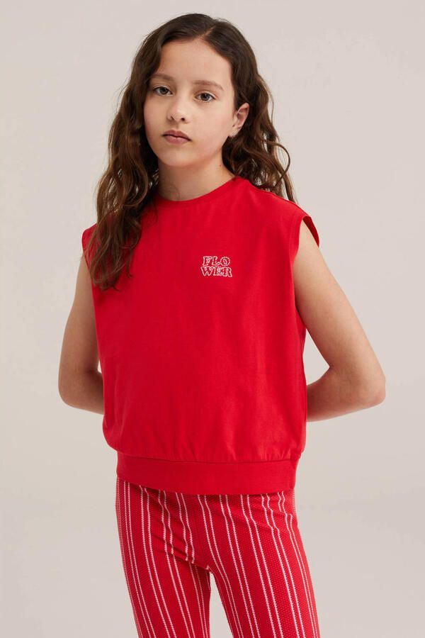 WE Fashion T-shirt met backprint rood