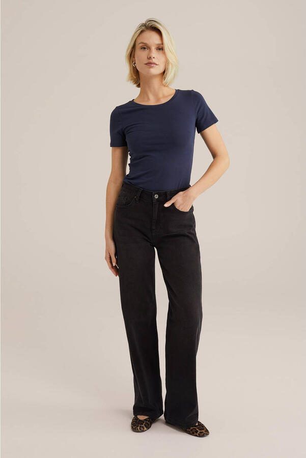 WE Fashion T-shirt met katoen donkerblauw - Foto 2