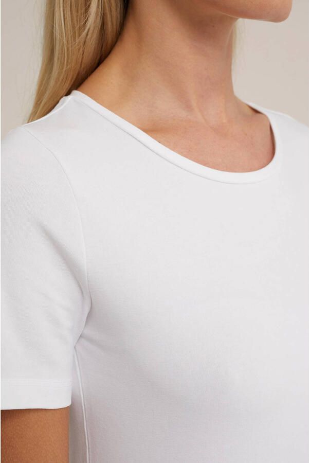 WE Fashion T-shirt met katoen wit