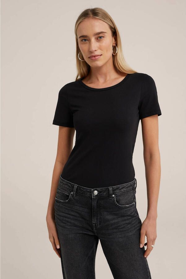 WE Fashion T-shirt met katoen zwart