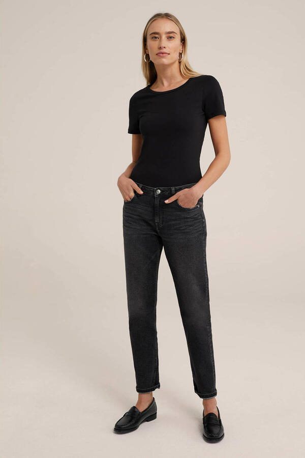 WE Fashion T-shirt met katoen zwart - Foto 2