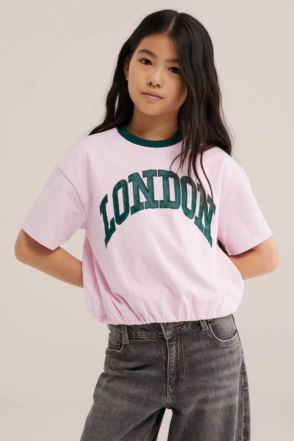 WE Fashion T-shirt met print lichtroze