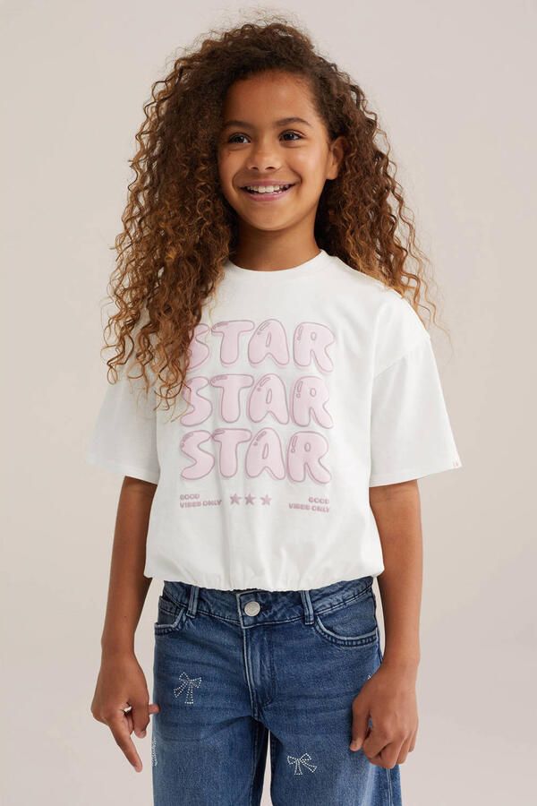 WE Fashion T-shirt met print wit