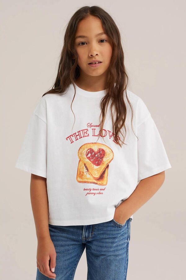 WE Fashion T-shirt met print wit