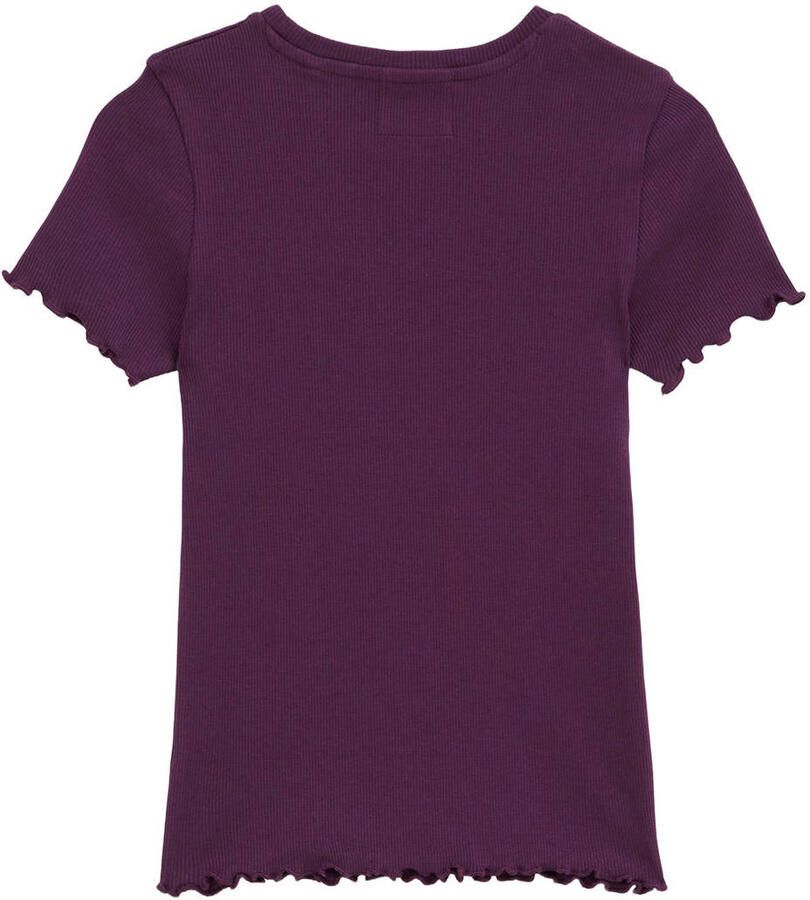 WE Fashion T-shirt met ruches donkerpaars - Foto 2
