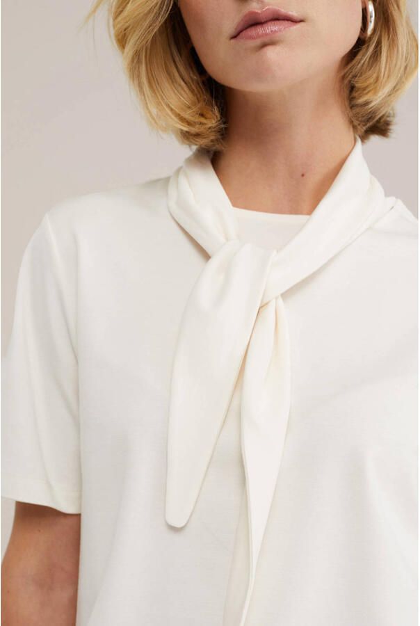 WE Fashion T-shirt met sjaaltje- wit - Foto 2