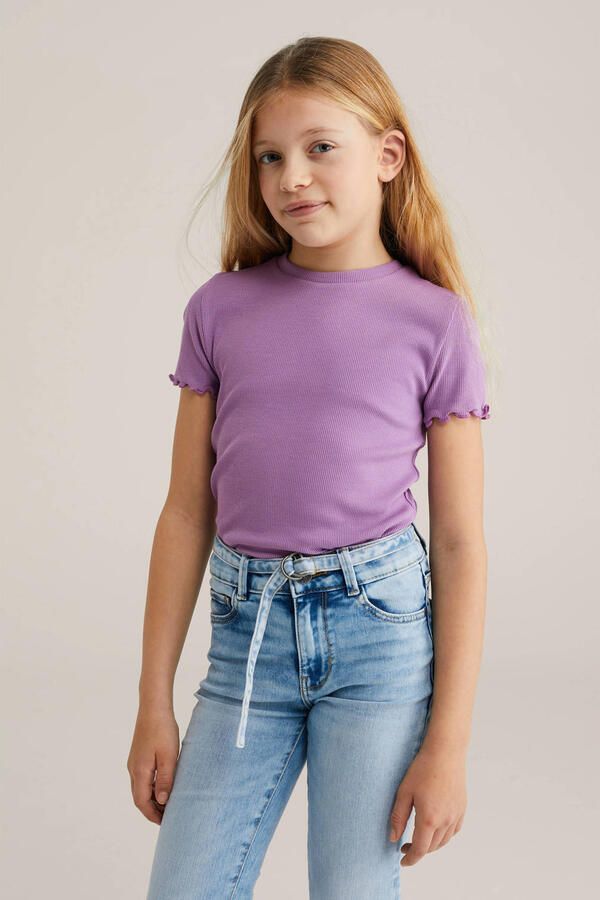 WE Fashion T-shirt rib gebreid
