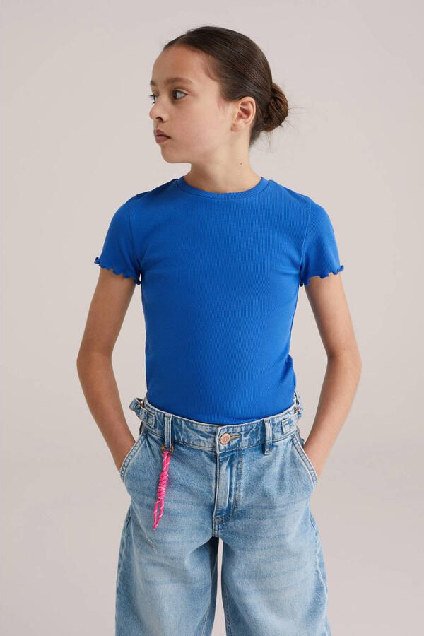 WE Fashion T-shirt rib gebreid