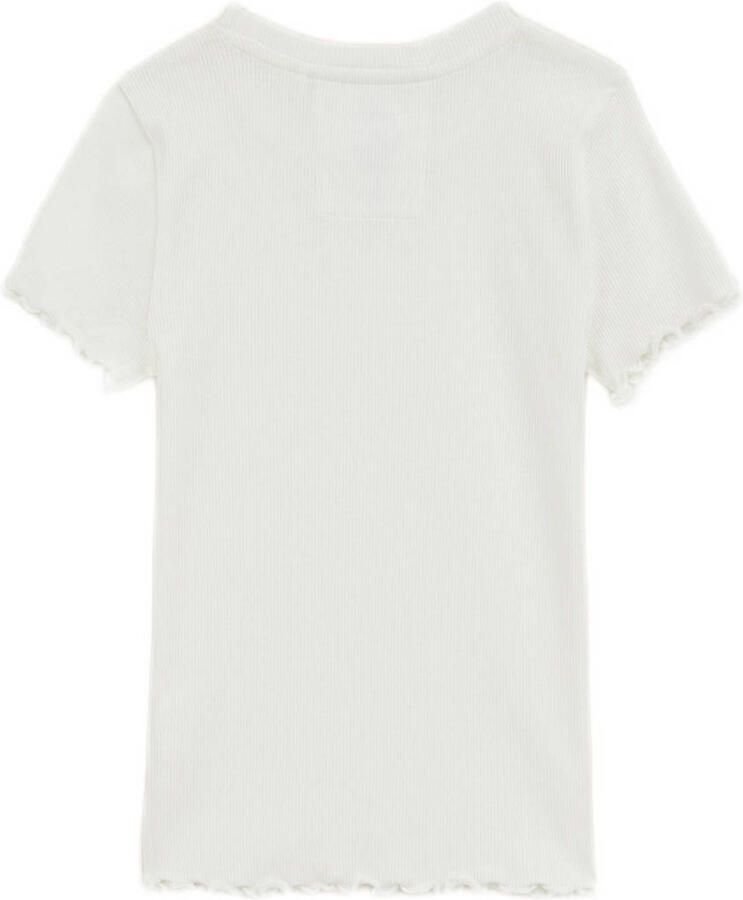 WE Fashion T-shirt rib gebreid wit - Foto 2